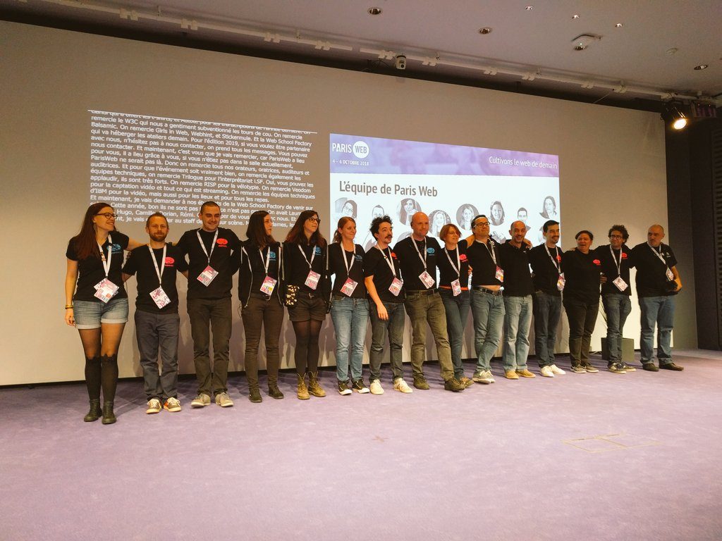 L'équipe de Paris-Web 2018 au complet